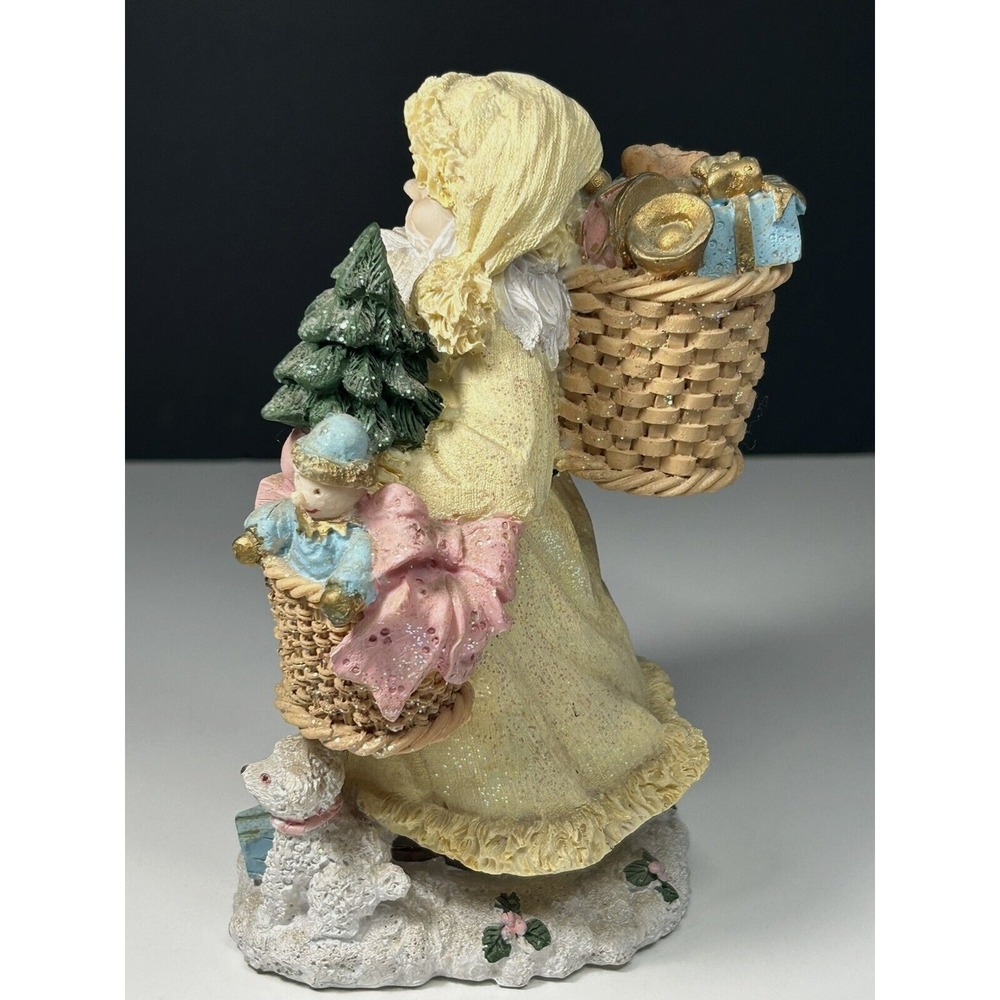 VTG Colorful Sparkling Christmas Santa Claus Holding Lantern and  Gift Basket - Picture 7 of 7